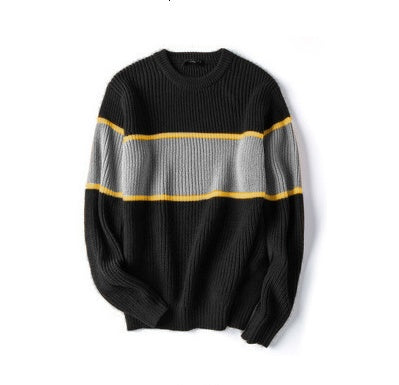 Men's autumn and winter new round neck line net red sweater Korean version of the loose sweater men's tide