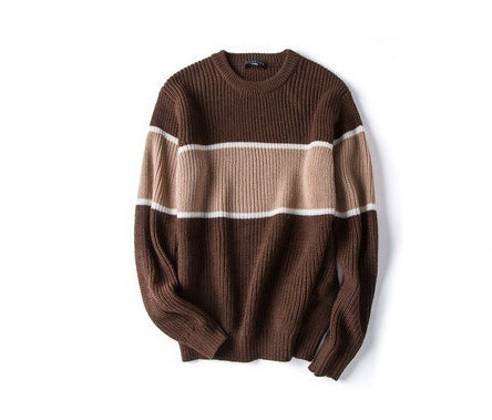 Men's autumn and winter new round neck line net red sweater Korean version of the loose sweater men's tide