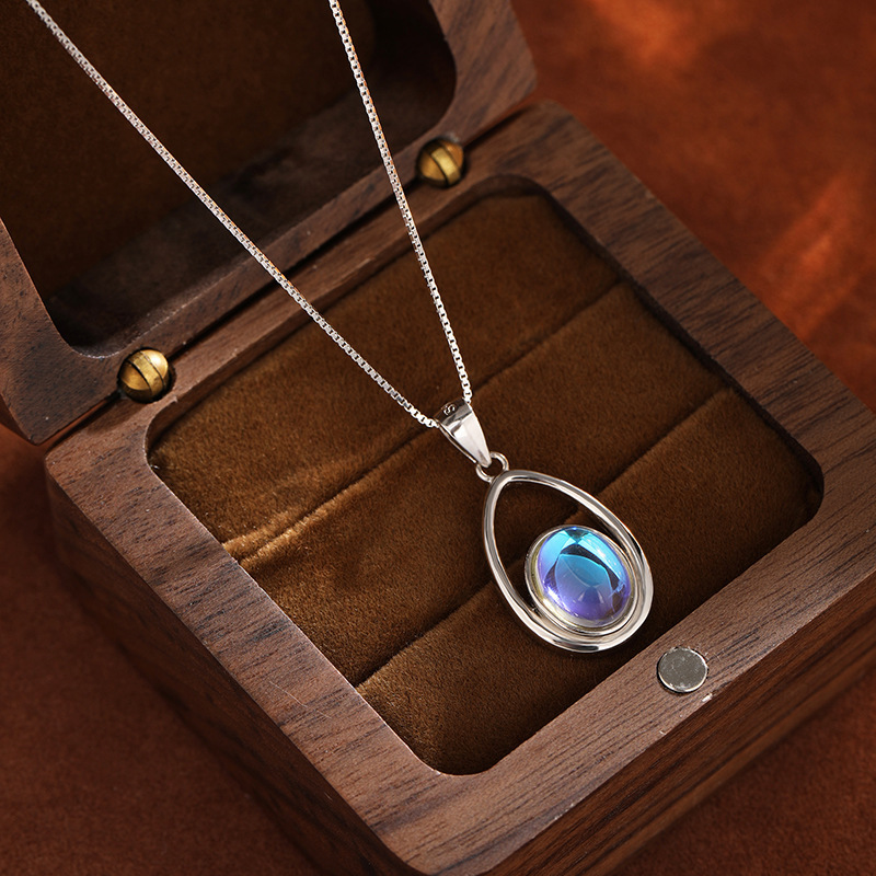 925 Sterling Silver Moonstone Pendant Necklace - Image 3