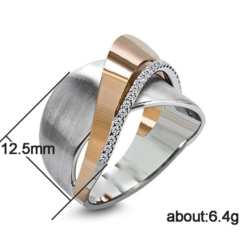 Electroplating Two-color Diamond-studded Ring - Image 2