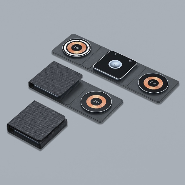 3 IN 1 Magnetic Folding Wireless Charger Station For IPhone Transparent Fast Charging For IWatch And Airpods - Image 2